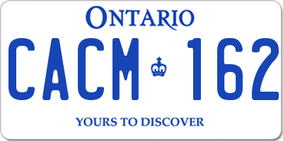 ON license plate CACM162