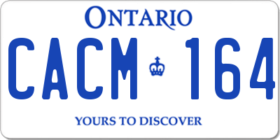 ON license plate CACM164