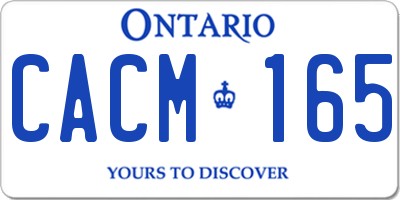 ON license plate CACM165