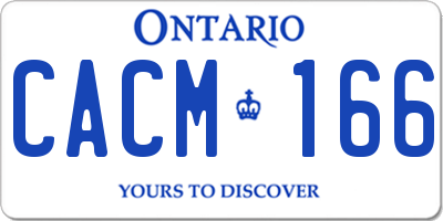 ON license plate CACM166