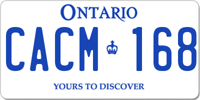 ON license plate CACM168