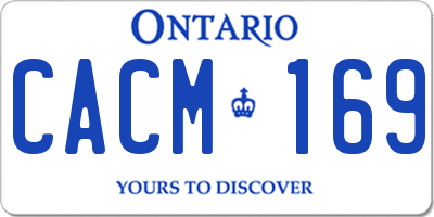 ON license plate CACM169