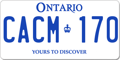 ON license plate CACM170