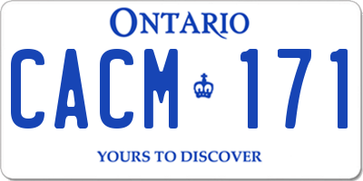 ON license plate CACM171