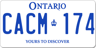 ON license plate CACM174