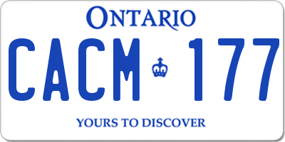 ON license plate CACM177