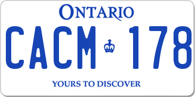 ON license plate CACM178