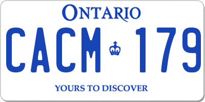 ON license plate CACM179