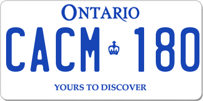 ON license plate CACM180