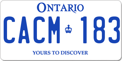 ON license plate CACM183