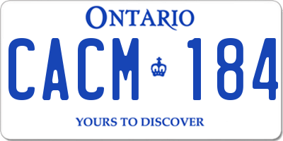 ON license plate CACM184