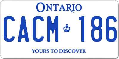 ON license plate CACM186