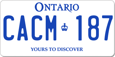 ON license plate CACM187