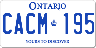 ON license plate CACM195