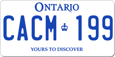 ON license plate CACM199