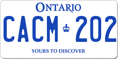 ON license plate CACM202