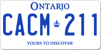 ON license plate CACM211