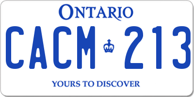 ON license plate CACM213