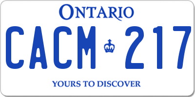 ON license plate CACM217