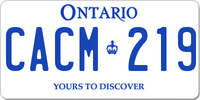 ON license plate CACM219