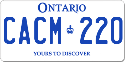 ON license plate CACM220