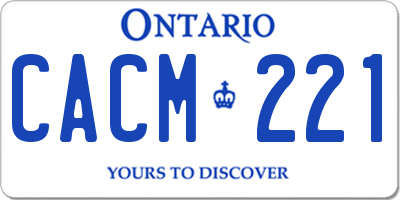 ON license plate CACM221