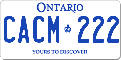 ON license plate CACM222