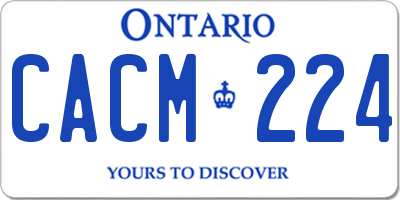 ON license plate CACM224