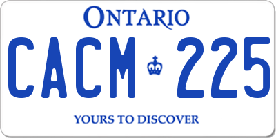 ON license plate CACM225