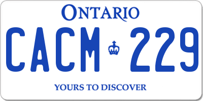 ON license plate CACM229