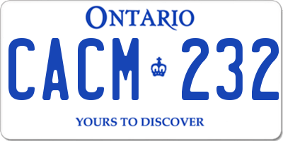 ON license plate CACM232