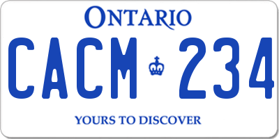 ON license plate CACM234