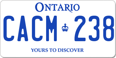 ON license plate CACM238