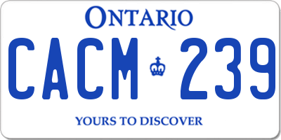 ON license plate CACM239