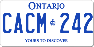 ON license plate CACM242