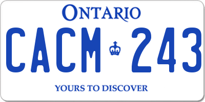 ON license plate CACM243