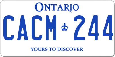 ON license plate CACM244