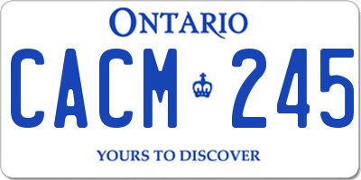 ON license plate CACM245