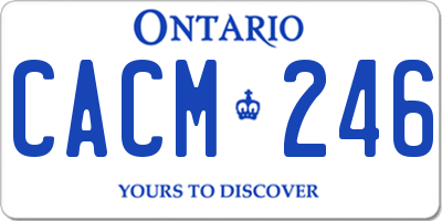 ON license plate CACM246