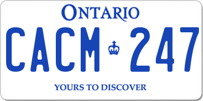 ON license plate CACM247