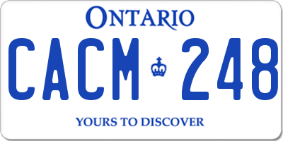 ON license plate CACM248