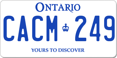 ON license plate CACM249