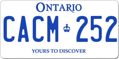 ON license plate CACM252