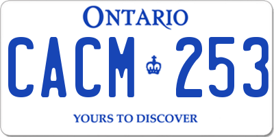 ON license plate CACM253