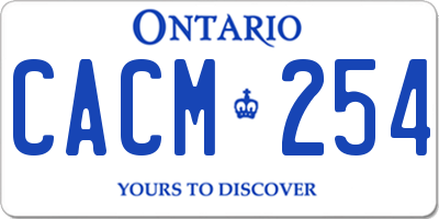 ON license plate CACM254