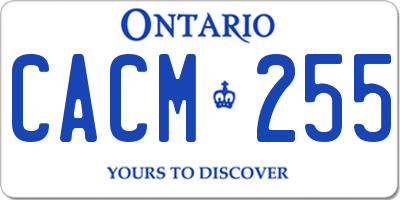 ON license plate CACM255