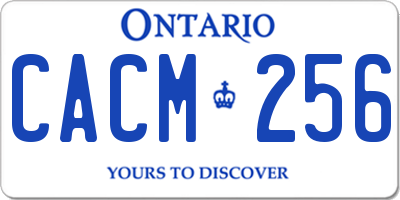 ON license plate CACM256