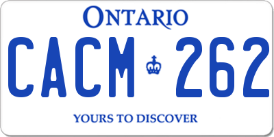 ON license plate CACM262