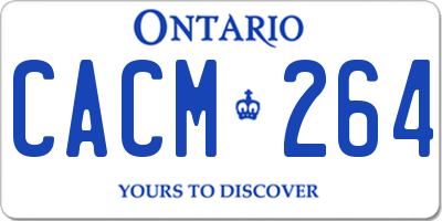 ON license plate CACM264