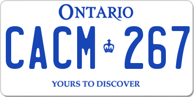 ON license plate CACM267